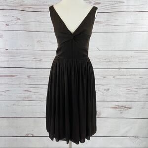 J.Crew silk chiffon twist front brown pockets